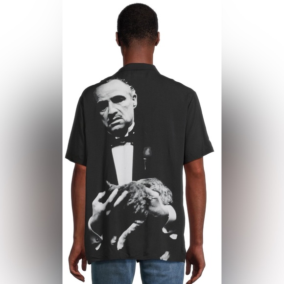 The Godfather Men's Rayon Shirt with Short Sleeves - Picture 3 of 5